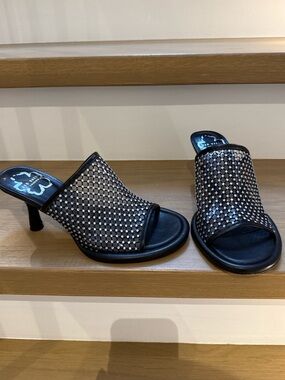 Ted Baker London black Crystal Mesh Heel's Mules